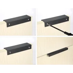 Or - argent - noir - poignées de porte de meubles cachés - alliage de zinc